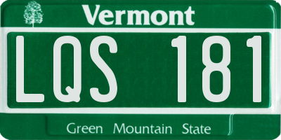 VT license plate LQS181