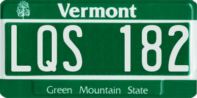 VT license plate LQS182