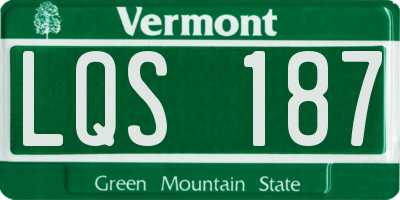 VT license plate LQS187