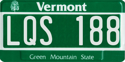 VT license plate LQS188