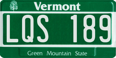 VT license plate LQS189