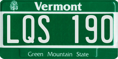 VT license plate LQS190