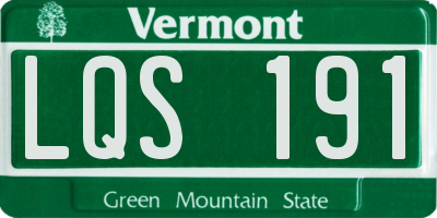 VT license plate LQS191