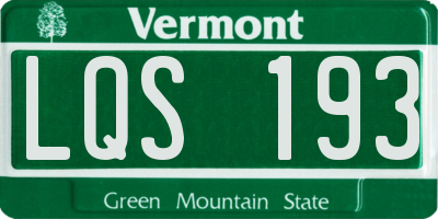 VT license plate LQS193