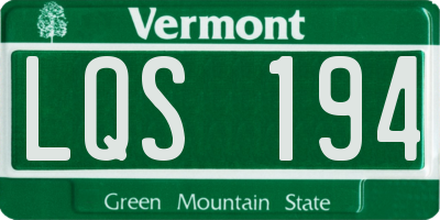 VT license plate LQS194