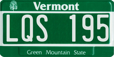 VT license plate LQS195