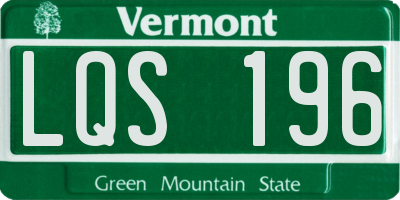 VT license plate LQS196