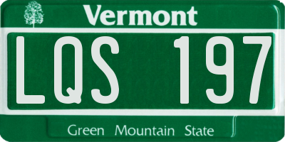 VT license plate LQS197
