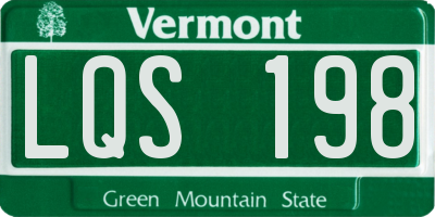 VT license plate LQS198