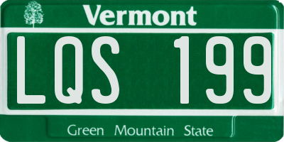 VT license plate LQS199