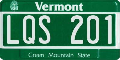 VT license plate LQS201
