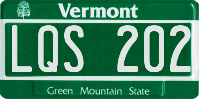 VT license plate LQS202