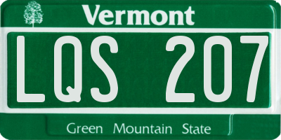 VT license plate LQS207