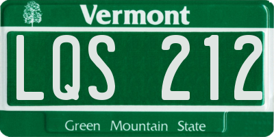 VT license plate LQS212