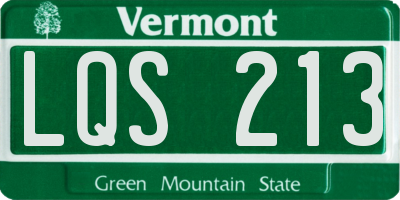 VT license plate LQS213