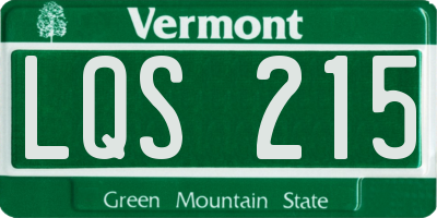VT license plate LQS215