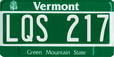VT license plate LQS217
