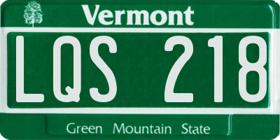 VT license plate LQS218