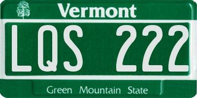 VT license plate LQS222