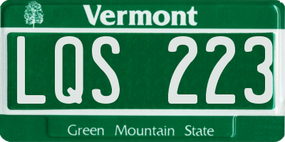 VT license plate LQS223
