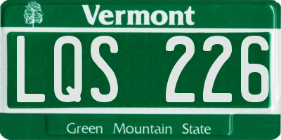 VT license plate LQS226