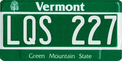 VT license plate LQS227