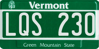 VT license plate LQS230