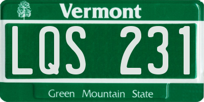 VT license plate LQS231
