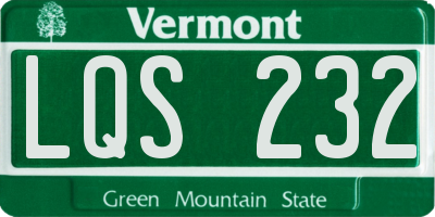 VT license plate LQS232