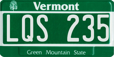 VT license plate LQS235