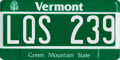 VT license plate LQS239