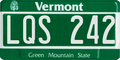 VT license plate LQS242