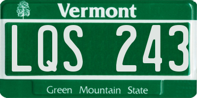 VT license plate LQS243