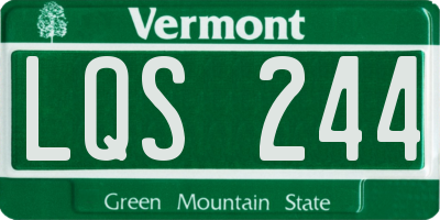 VT license plate LQS244
