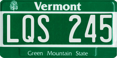 VT license plate LQS245