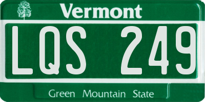 VT license plate LQS249