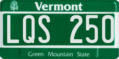 VT license plate LQS250
