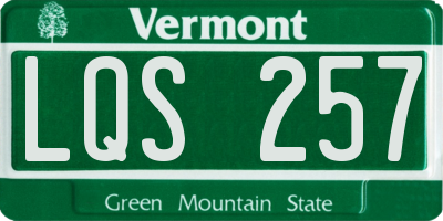 VT license plate LQS257