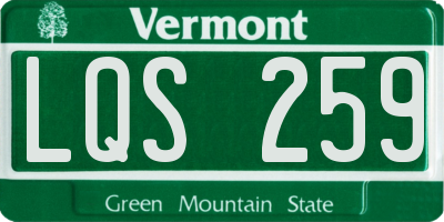 VT license plate LQS259