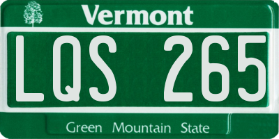 VT license plate LQS265