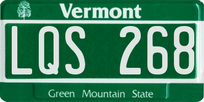 VT license plate LQS268
