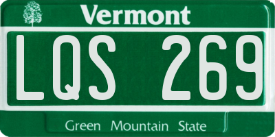 VT license plate LQS269