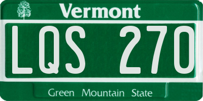 VT license plate LQS270