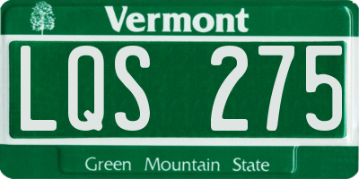 VT license plate LQS275
