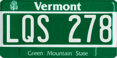 VT license plate LQS278