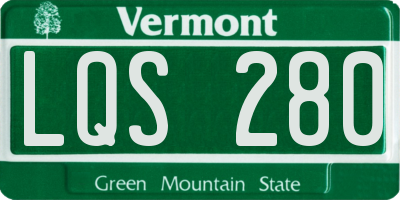 VT license plate LQS280