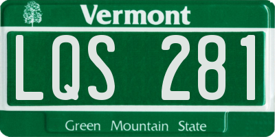 VT license plate LQS281