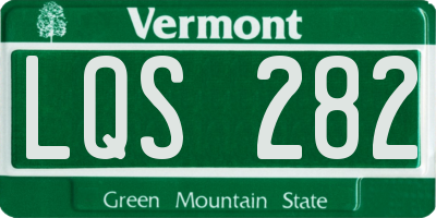 VT license plate LQS282