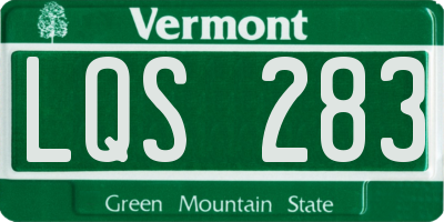 VT license plate LQS283