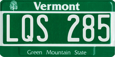 VT license plate LQS285